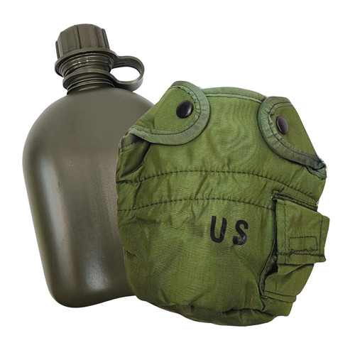Olive Drab 1-Quart Canteen Cover and New Canteen – Used Good *mocinc.1982*
