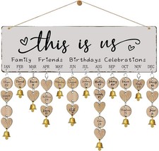 Wooden Family Birthday Reminder Calendar Board Wall Hanging - DIY Decorative ...