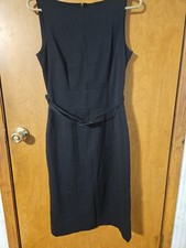 H&M Black Belted Sheath Sleeveless Dress Women’s Size 8 Zip Back