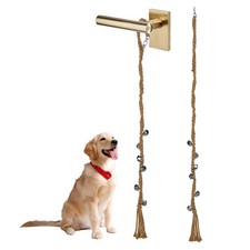 2Pcs Adjustable Dog Doorbells Dog Door Training Hanging Bell Brown