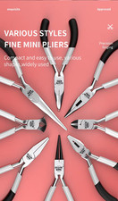 Small MINI Precision Craft Jewellery Bent Flat Nose Side Round End cut Pliers UK