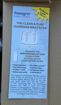 Clean Pure G30 Black Countertop Filter Paragon Water System Guardian Max