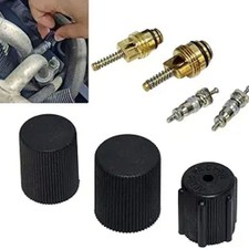 Air Conditioning Valve Core Kit, AC High  Low Pressure Port Caps, Car AC 7 PCS