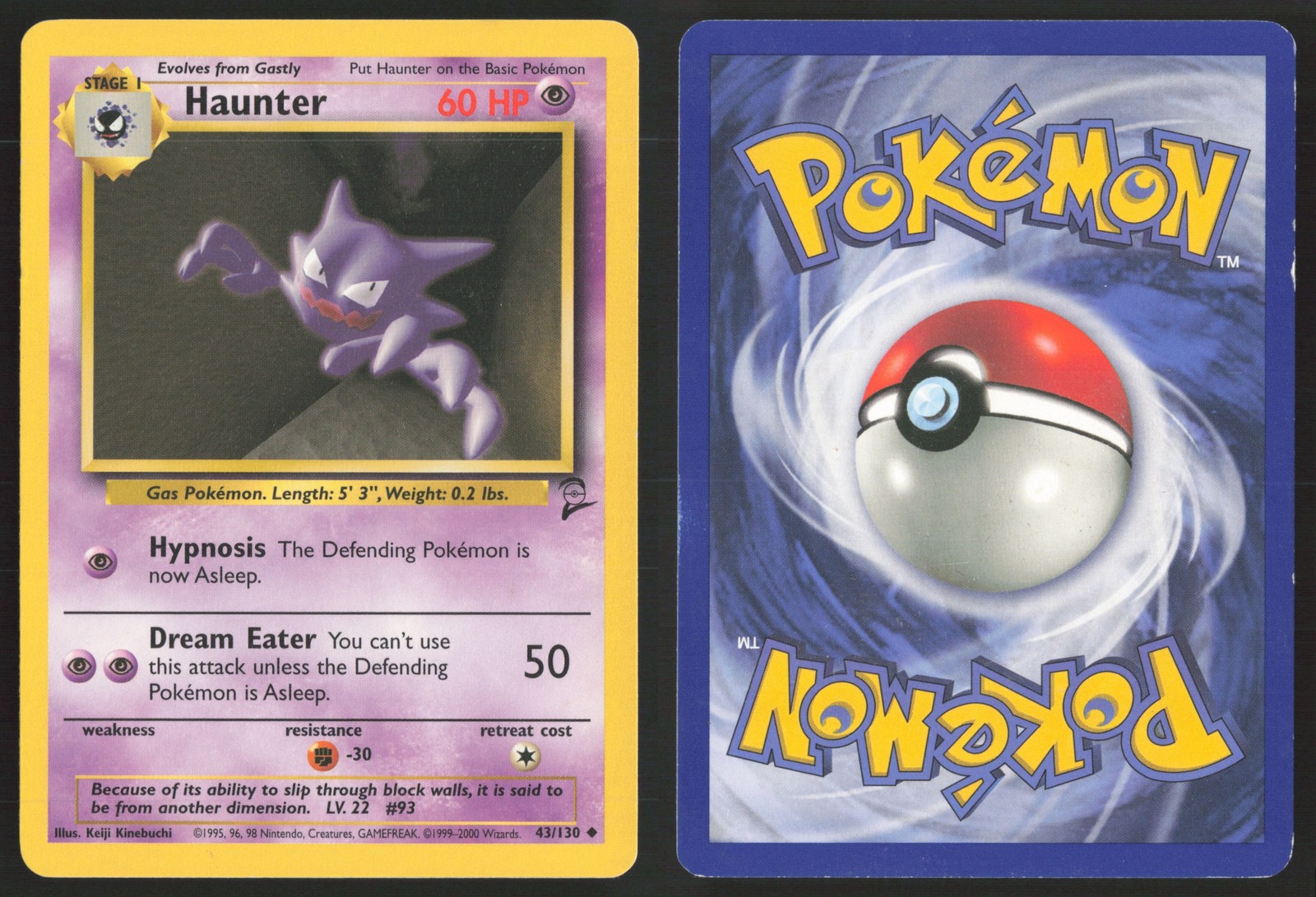 Pokemon TCG | Haunter 43/130 | Uncommon | Base Set 2 | Lightly Played
