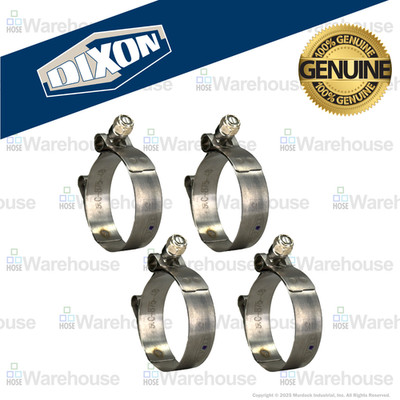 Genuine Dixon 2-1/4'' T-Bolt Clamp Pack   (4) STBC225 Stainless Steel Hose Clamps