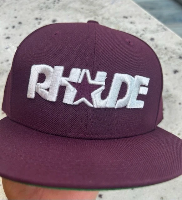 Rhude X Starter 黑色标签勃艮第天然平沿帽帽子世界白色标志 — 第 3/4 张图片