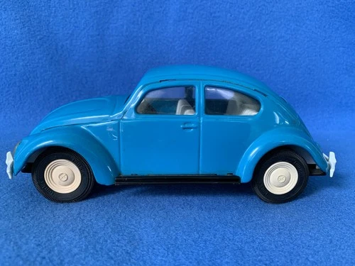 VW Tonka 52680 Blue Volkswagen Beetle Bug - Pressed Steel Vintage 1960s Toy 8½”