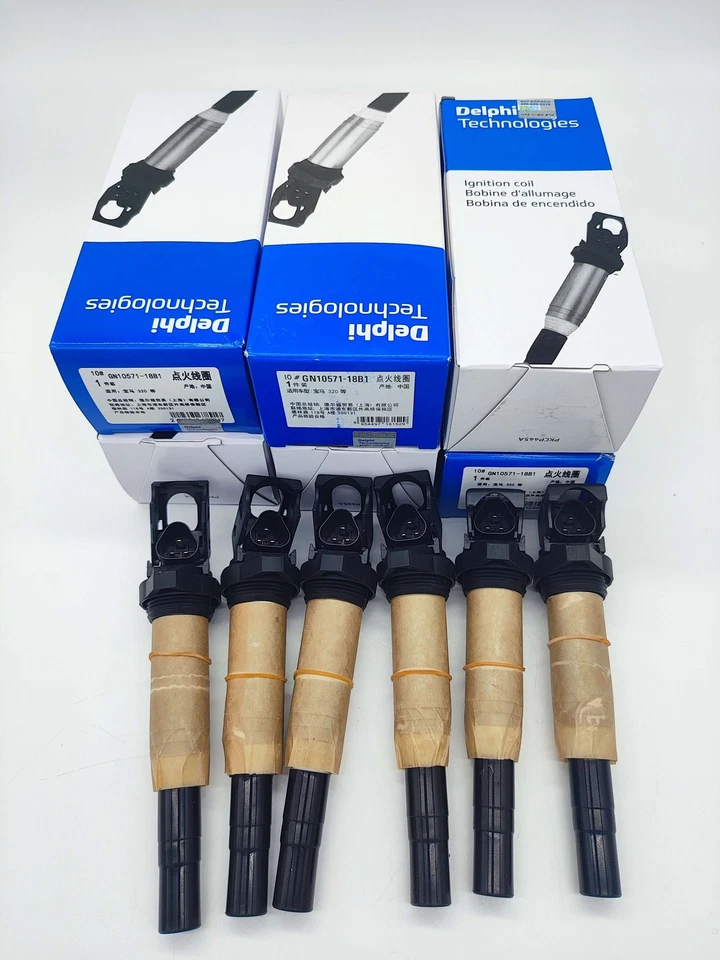 GN10571-18B1 6x Delphi Ignition Coils For BMW X3 X5 Z4 135i 328i 335i 528i 535i Foto 2 de 4