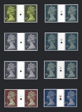 1977-87 SG 1026-1028 Machin Large Format set of 8 T/L gutter pairs MNH