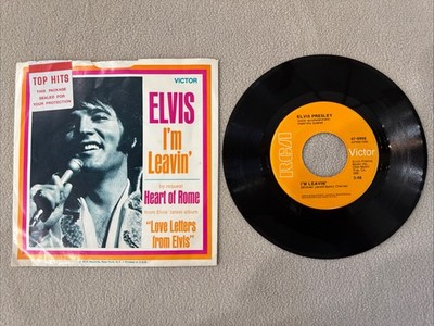 I m Leaving w/Heart of Rome by Elvis 45rpm 1971 RCA 47-9998 Picture Sleeve PO-VG