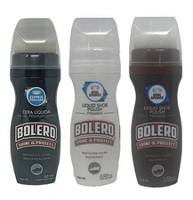 Bolero Liquid Shoe Polish Shine Protect Waterproof 60mL Color Black White Brown