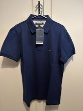 Tommy Hilfiger Men's Navy Blue Slim Fit Polo Shirt Medium