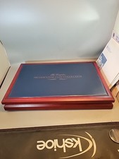 Presidential Coin 24k Cherry Wood Display Box With 4 Coins Franklin Mint
