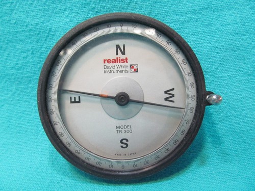 VINTAGE 3" REALIST DAVID WHITE INSTRUMENTS TR-300 COMPASS MADE IN JAPAN