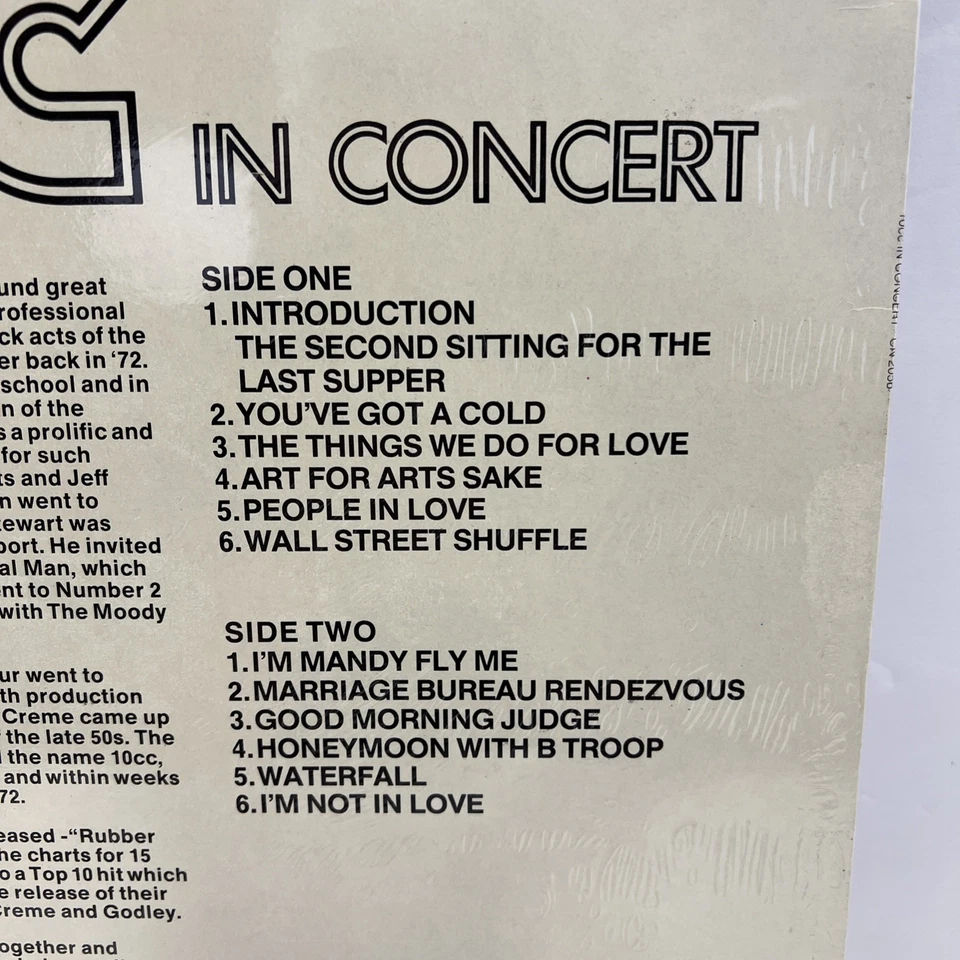 10cc-IN CONCERT 1982 CONTOUR RECORDS UK IMPORT VINYL LP CN 2056 NEW SEALED - Image 3 of 4