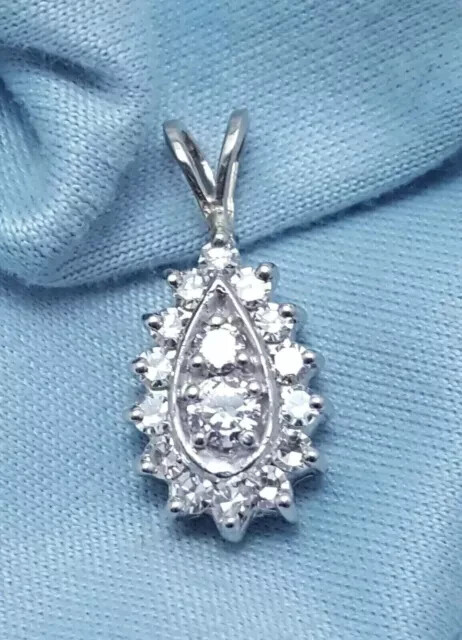 14k White Gold Plated 2Ct Round Cut Lab Created Diamond Women's Beauty Pendant