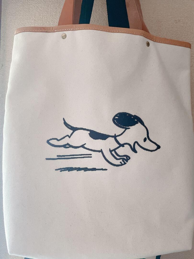 Peanuts Snoopy Museum TOKYO Roppongi Embroidery Tote Cotton Tanned