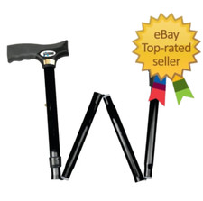 ProBasics Black Folding Cane For Men and Women, Adjustable Foldable Walking Cane