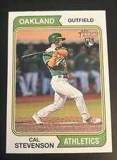 2023 Topps Heritage Cal Stevenson Rookie RC #176 Oakland Athletics
