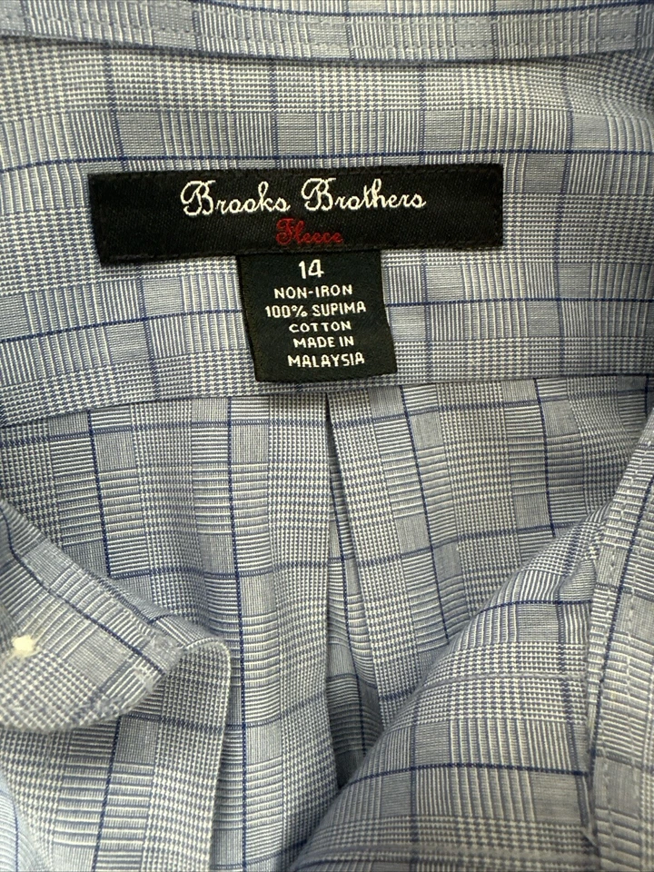 Brooks Brothers Boys Long Sleeve Button Up Shirt Blue Size 14 Non Iron Cotton - Image 3 of 3