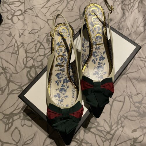 NEW GUCCI Glitter Horsebit Slingback Pumps Shoes Lovelight NEW GUCCI Glitter Horsebit Slingback Pumps Shoes Lovelight