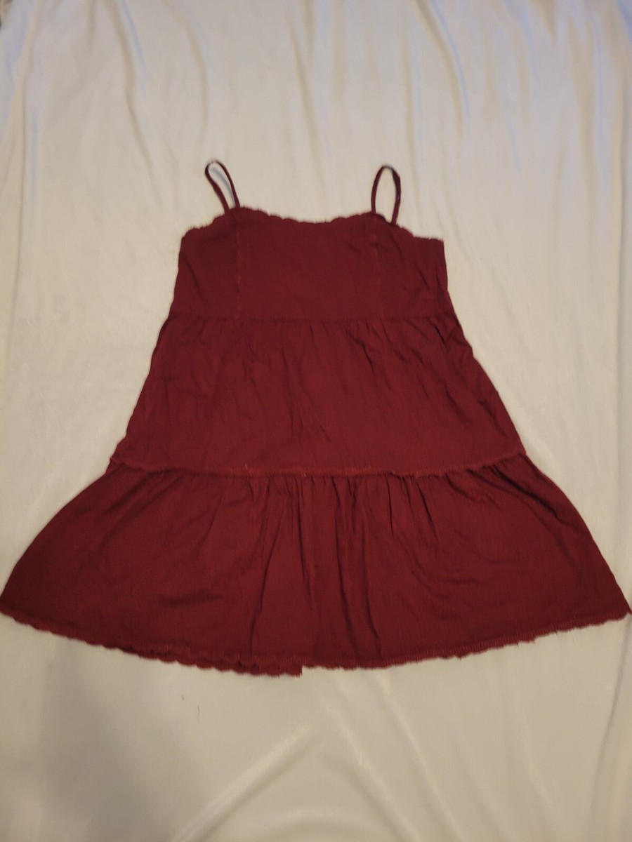 Aeropostale Red Spotted Ruffled Spaghetti Strap Dress- Sz Medium