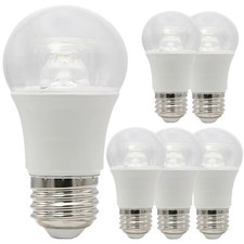 6Pack Candelabra LED Round Bulb, Clear, 5000K, 6W 40W , E26 450LM