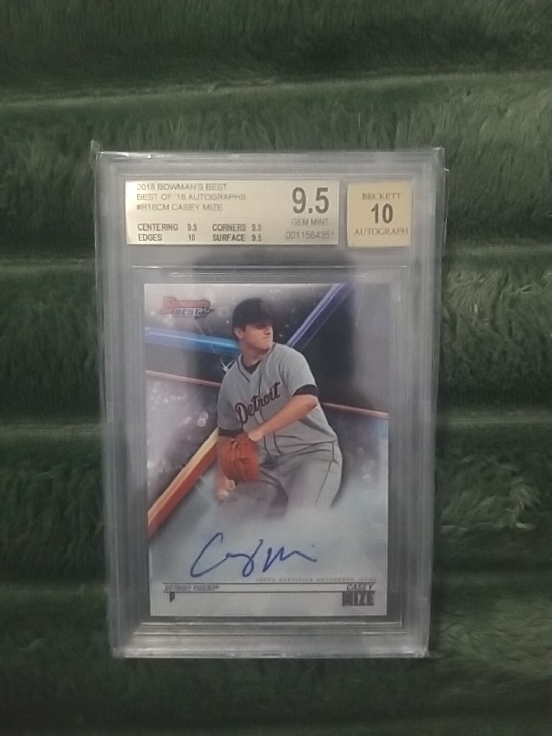2018 Bowman's Best Casey Mize Auto RC BGS 9.5/10 Autograph- Detriot Tigers