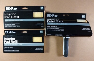 BEHR Interior Paint Pad Applicator Handle 9 inch Pad & (2) 9'' Refills