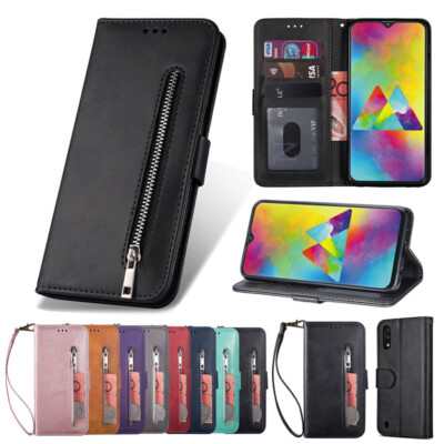 Zip Wallet Case Card Slot Leather Flip Cover for Huawei P40 P30 P20 Lite Pro Y6