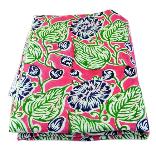 Hand Block Floral Print Cotton Running Sanganeri Dress Sewing Fabric 5 Yard IHZ - Picture 5 of 5