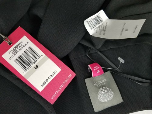 Vince Camuto women essentials jacket blazer 9699535E rich black sz 0P $139 - Afbeelding 9 van 12