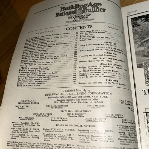 Feb 1925 BUILDING AGE & NATIONAL BUILDER 5 Day Work Week Problem / ASBESTOS ADS - Imagen 2 de 24