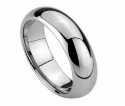 6mm Men's or Ladies High Polished Domed Tungsten carbide wedding band ring