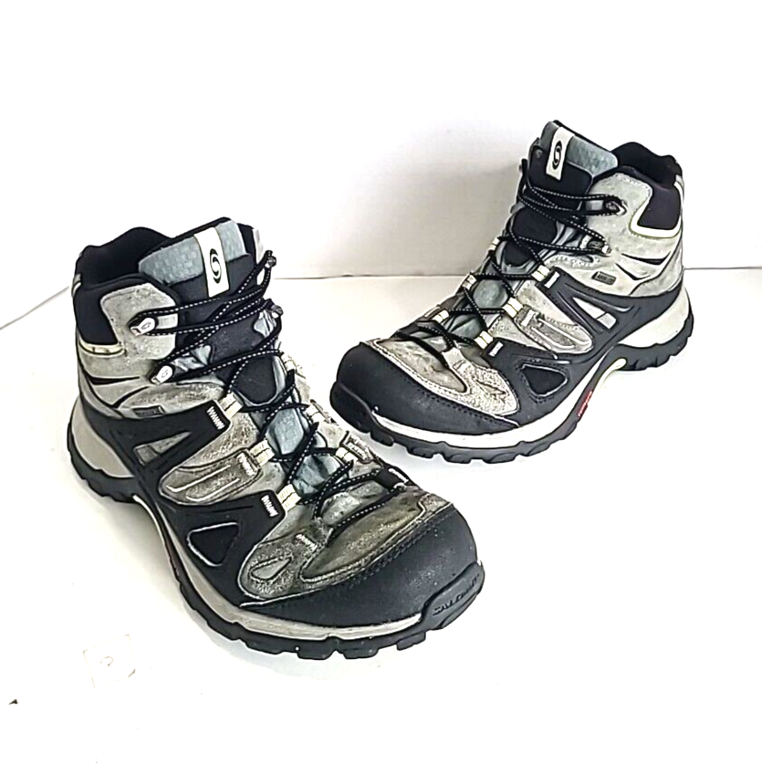 Salomon scarpe da donna 8 5 ellipse mid goretex 328133 nere in pelle