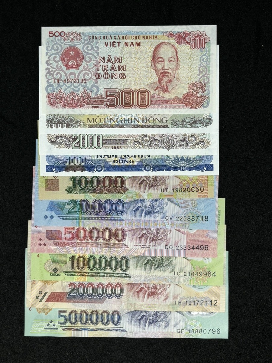 Vietnam Dong Set Collection (500-500,000) UNC/CIR Vietnamese Banknotes (10  Pcs ) | eBay