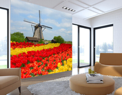 3D Garden Windmill ZHUA11323 Wallpaper Wall Murals Removable Self-adhesive Amy