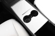 For Tesla Model 3 Y 2020-2021 Hard Plastic White Center Console Cup Holder Panel