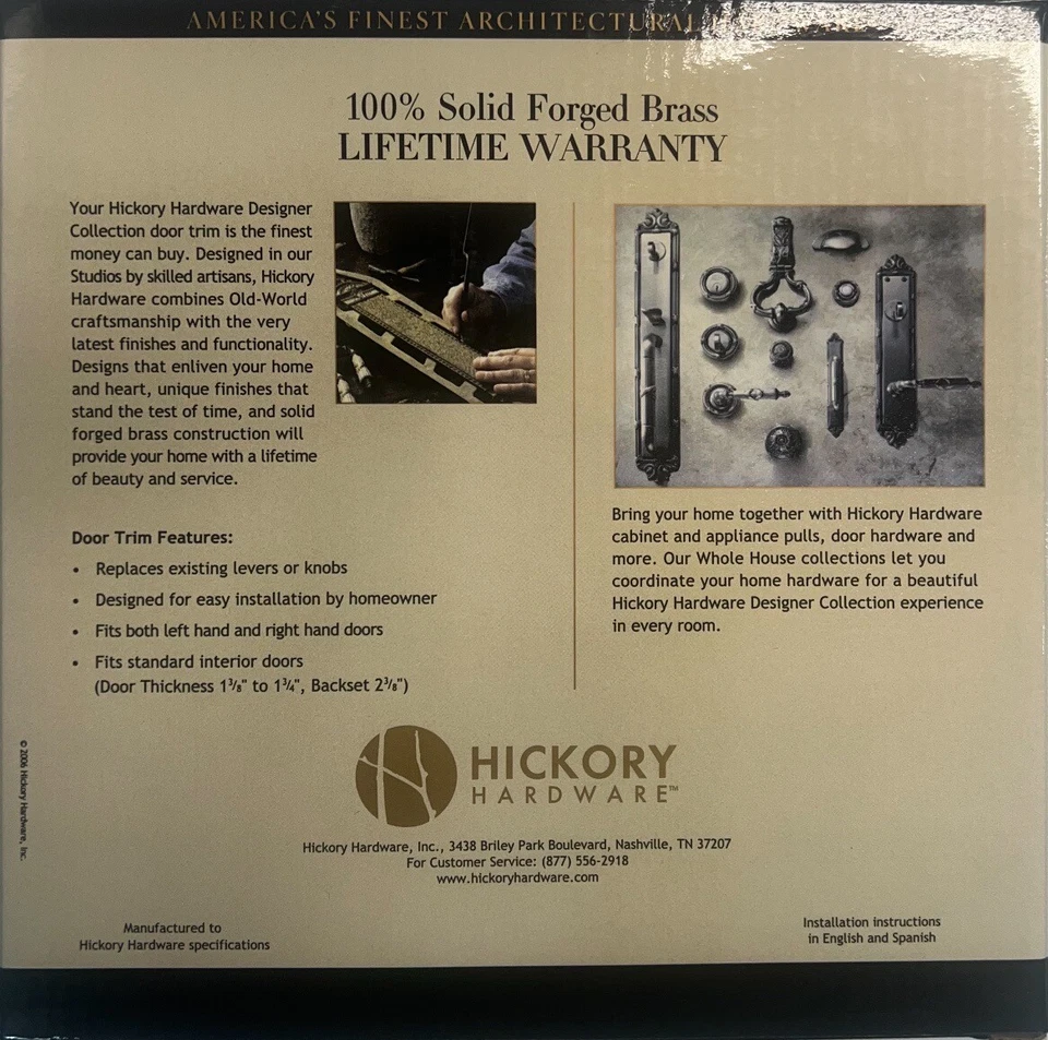 Juego de palancas de pasillo y armario Hickory Hardware 71016-2118 Foto 2 de 4