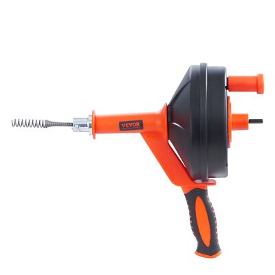 Maeklon 43Ft Drain Auger – Manual/Electric Dual-Use Plumbing Snake With Drill Adapter, Gloves & Storage Bag, For Kitchen Sinks, Bathtubs, Floor Drains