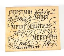 2001 Denami Design- Merry Christmas Large Rubber Stamp