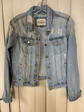 Ashley Vintage Charm,Juniors Denim Jacket, Distressed, Size Medium, 100 cotton,