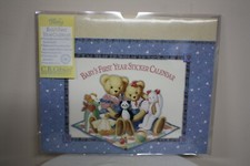 Gibson Baby  s First Year Sticker Keepsake Memory Calendar Blank Blue Jean Teddy