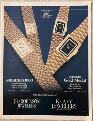 1987 KAY Jewelers The Diamond People Longlines Style Watches Gold Vtg Print  Ad