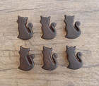 6pcs Vintage cast iron cat shape cabinet drawer door knobs screen handles