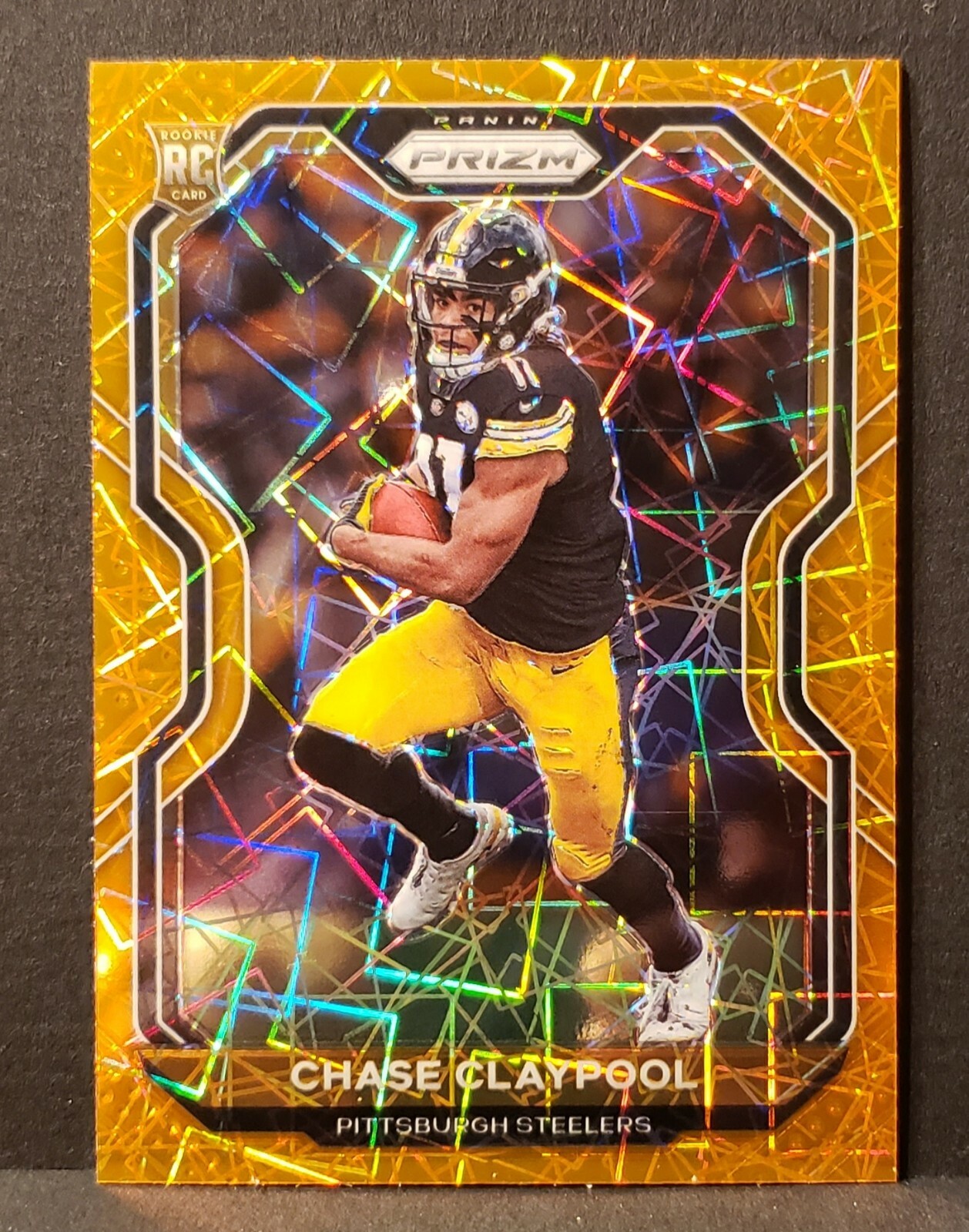 2020 Panini Prizm Chase Claypool Orange Lazer Prizm #392 Rookie Steelers RC