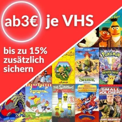 Nostalgische Kinderfilme VHS: ab 1,99  - Multirabatt Bis zu 15% sparen!