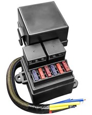 Pre-Wired Fuse Relay Box Waterproof 2 4-Pin 80A Relay Slots and 6 ATC/ATO Fus...