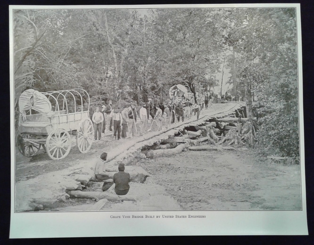 Civil War Print Grape Vine Bridge Built by United States Engineers eBay