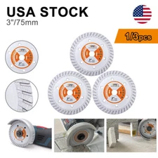 Diamond Turbo Cutting Disc 3 inch Saw Blade for Granite Concrete Masonry 1/3pcs